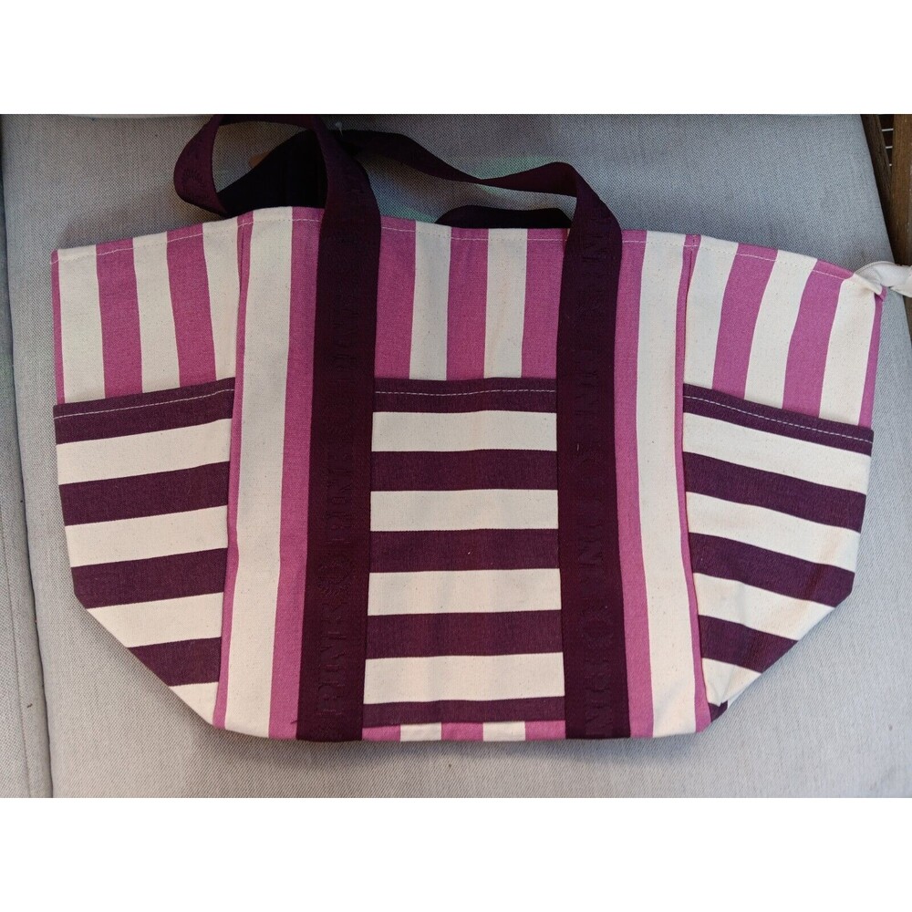 Victoria’s Secret PINK Striped Large Tote Weekender Beach Carry-on Bag NEW